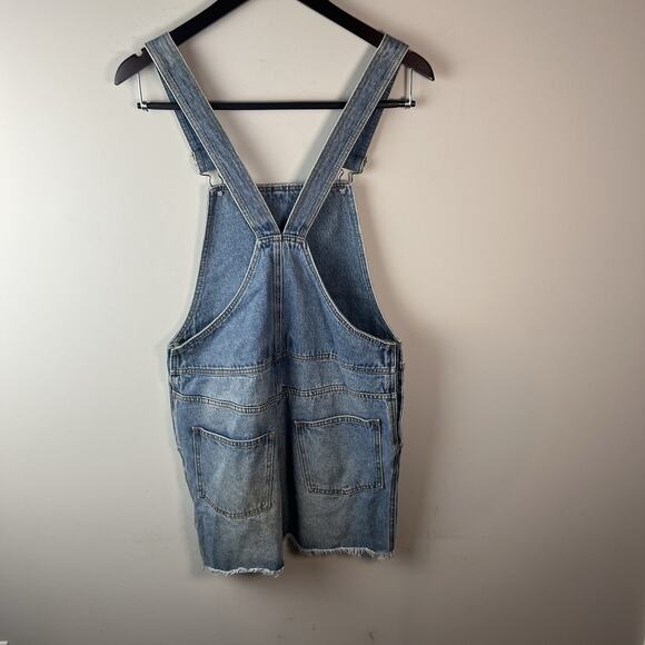 Billabong X Sincerely Jules Overalls Skirt Fade Away Denim Jumper Large - Picture 5 of 8